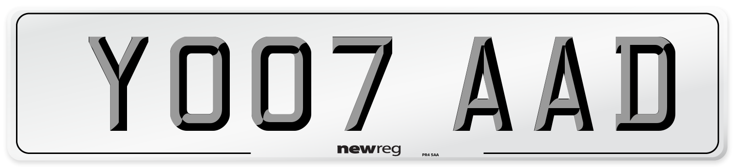 YO07 AAD Number Plate from New Reg